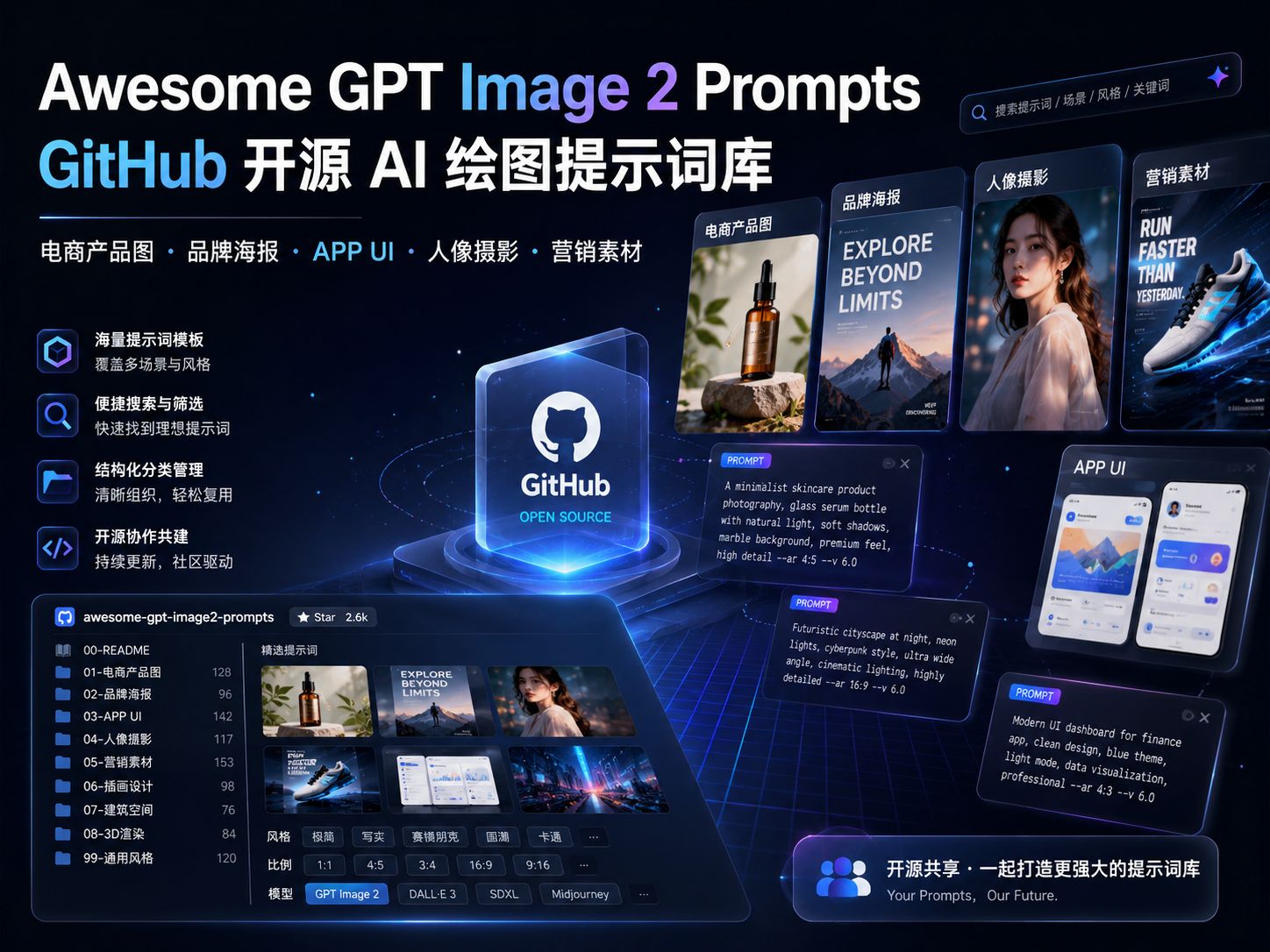 Awesome GPT Image 2 Prompts:GitHub 开源 AI 绘图提示词库