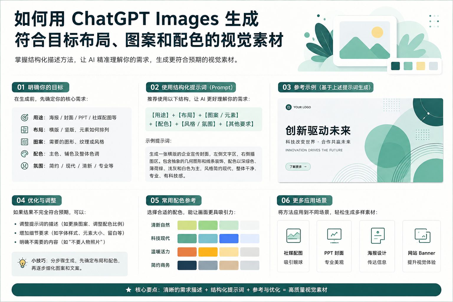 如何用 ChatGPT Images 控制目标布局、图案和配色
