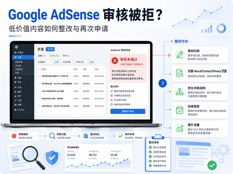 提交 Google AdSense 被拒?“低价值内容”该怎么解决