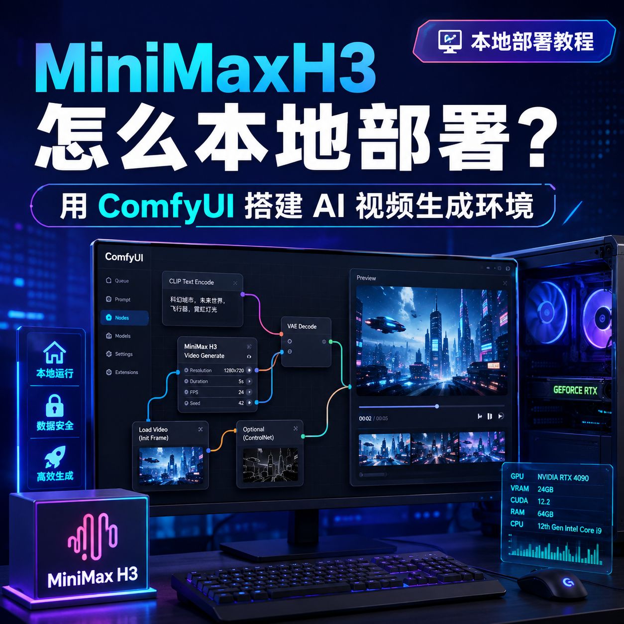 MiniMax H3 怎么本地部署?用 ComfyUI 搭建 AI 视频生成环境