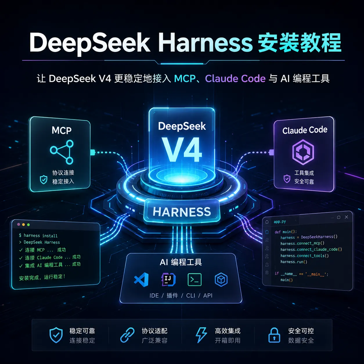 DeepSeek Harness 安装教程:让 DeepSeek V4 更稳定地接入 MCP、Claude Code 与 AI 编程工具
